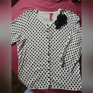 Polka Dot Cardigan Sweater